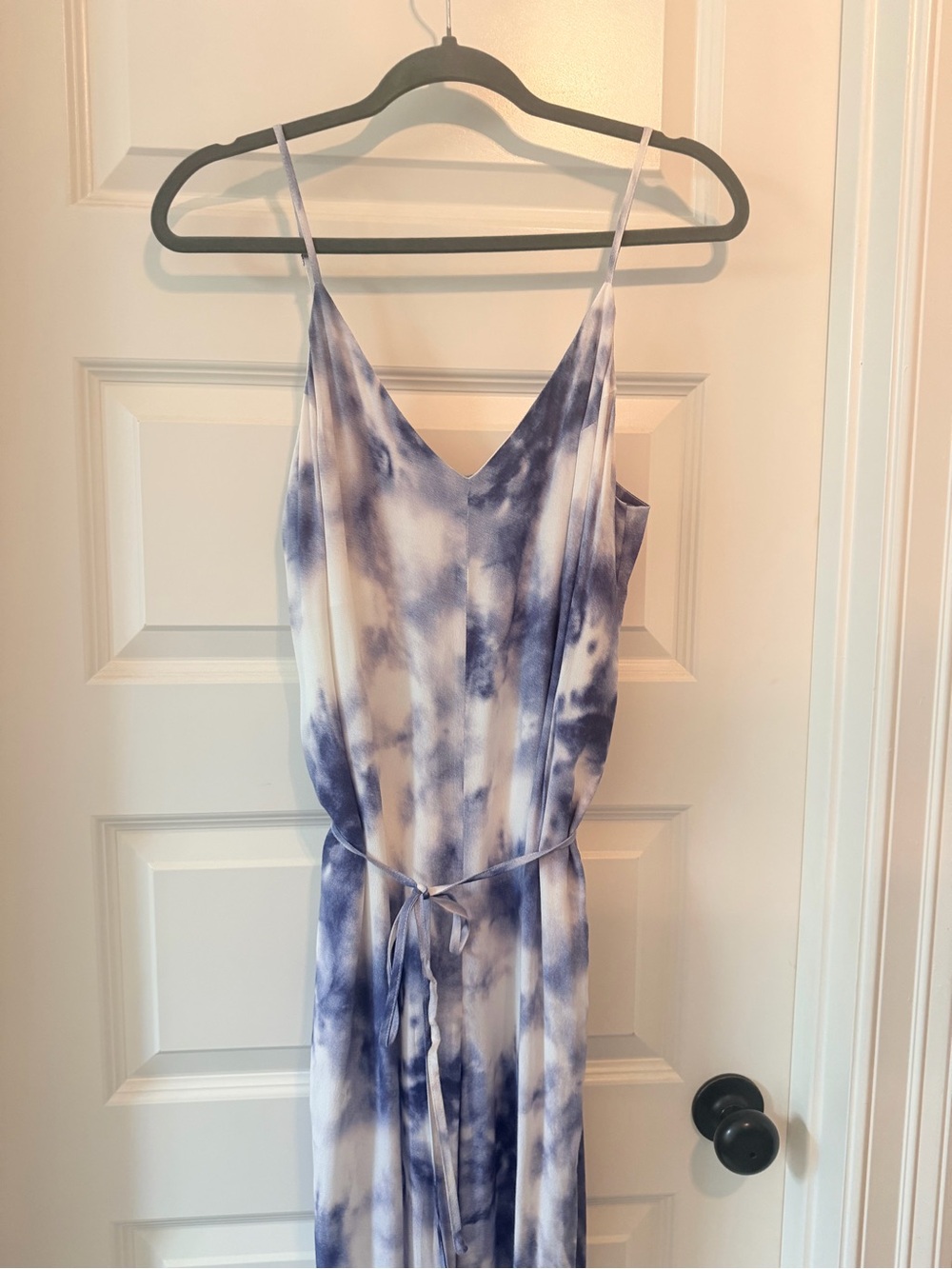 Tie-Dye One Piece Romper in Blue and White